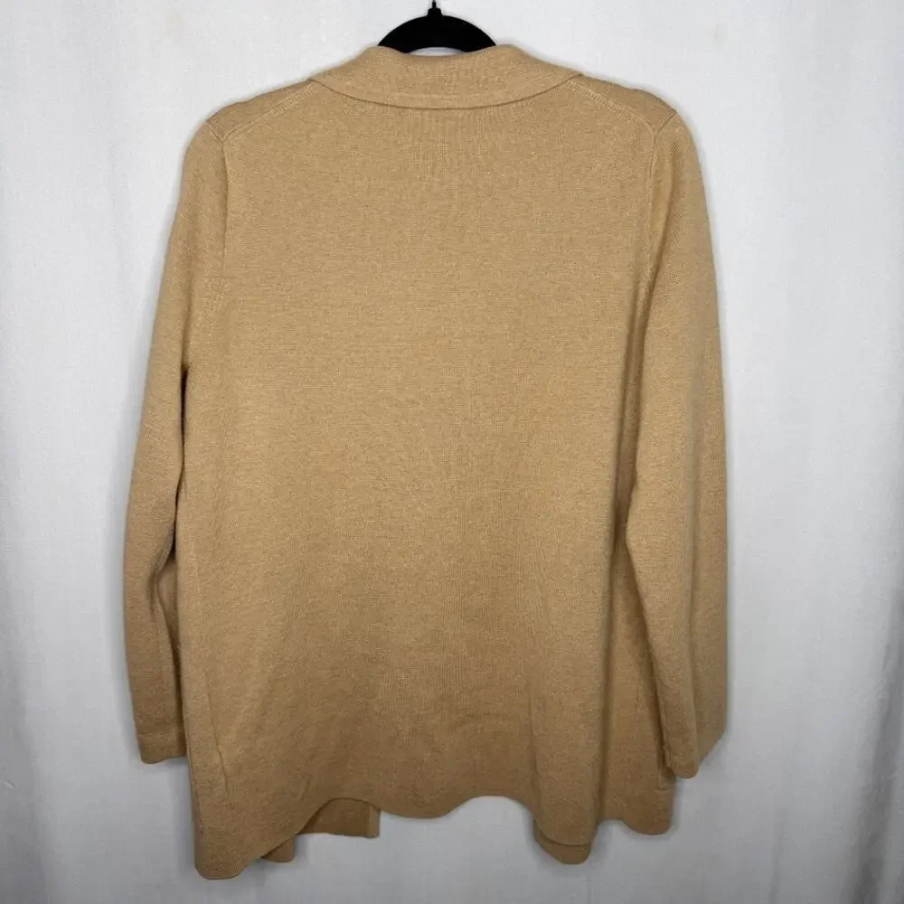 J.CREW / Eloise tan merino wool blend long sleeve sweater blazer jacket / M